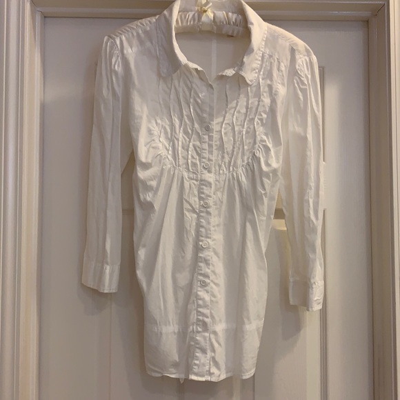 DKNY 3/4 sleeve, tunic-style button down blouse - Picture 1 of 2